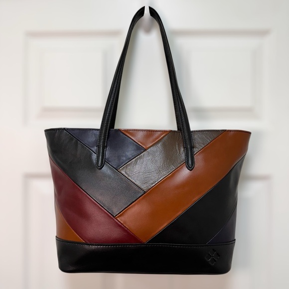 Patricia Nash Verzi Retro Colorblock Leather Patchwork Tote NWT - Picture 1 of 11